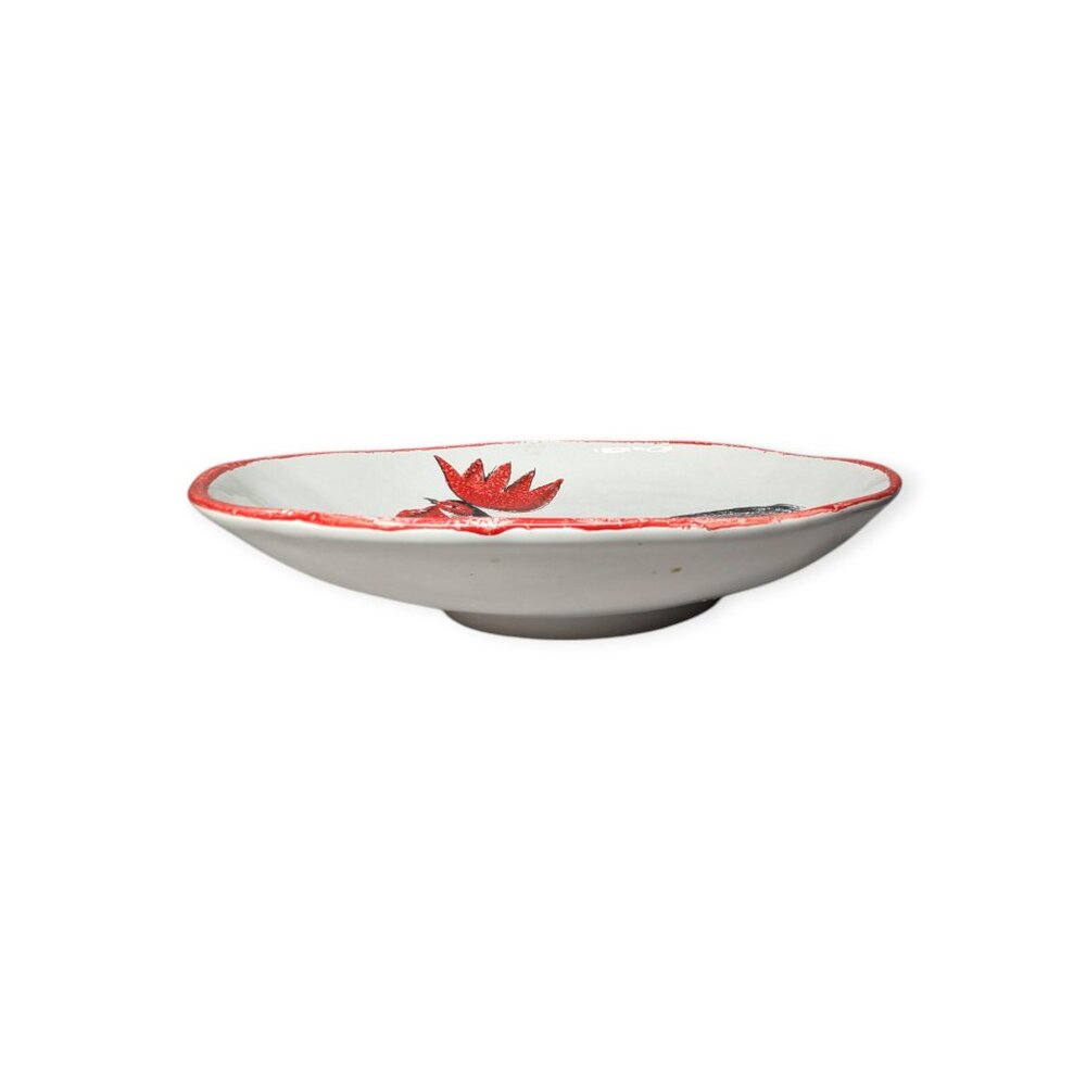 Cristina Fortini Italian Large Artisan Non-Uniform Rooster Serving Round Platter - Picture 4 of 11